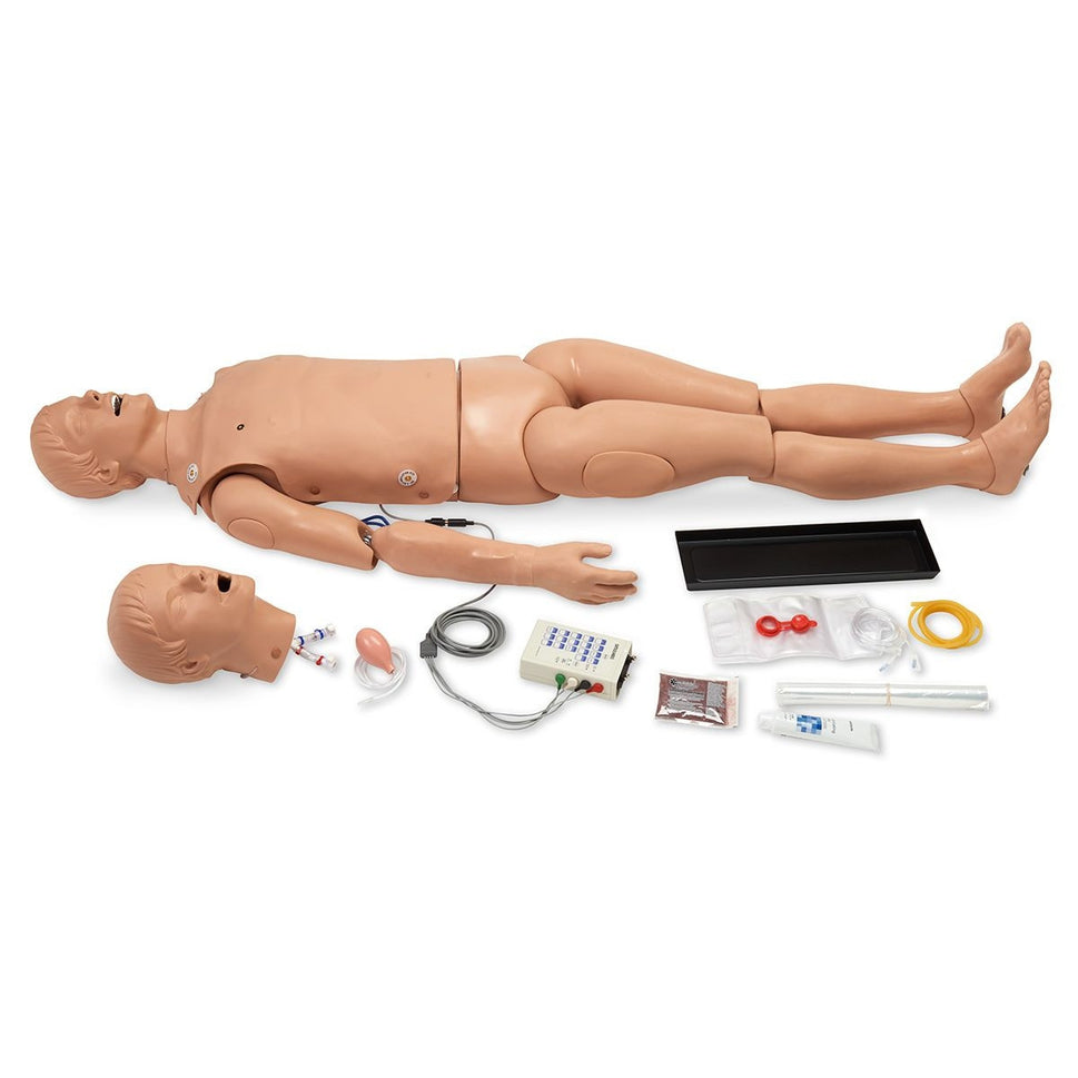 Adult Full Body ALS Trainer with ECG Trainer + CPR / Intubation Head
