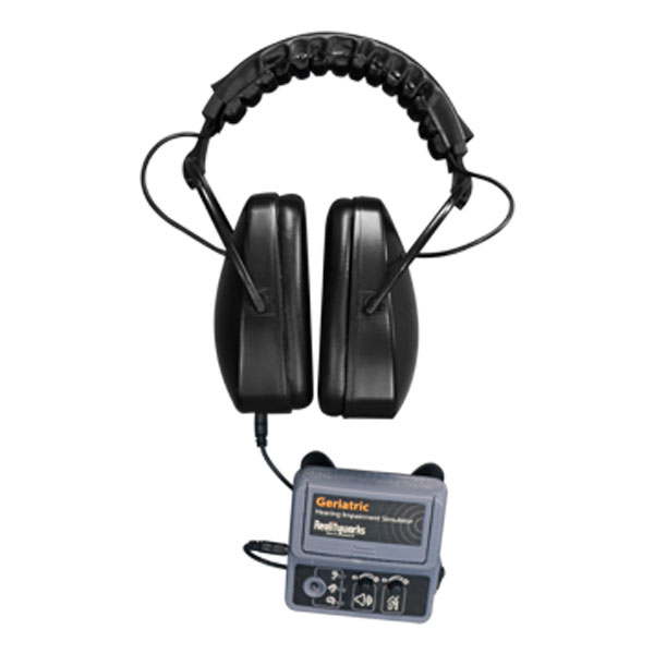 Hearing impairment simulator, experience tinnitus, high-frequency hearing loss, general hearing loss and dementia-related confusion