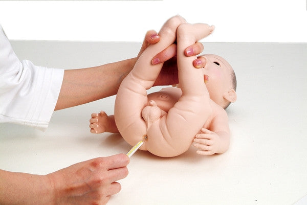 Body temperature measurement through the anus with the Baby-care Manikin