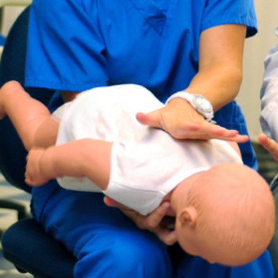 Dislodging the choking object from the Choking Baby simulator