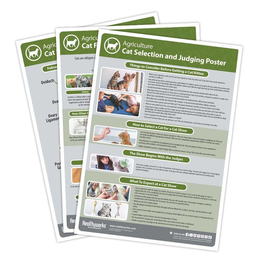 Cat Kit Posters on Feeding and Management, Reproduction, and Judging