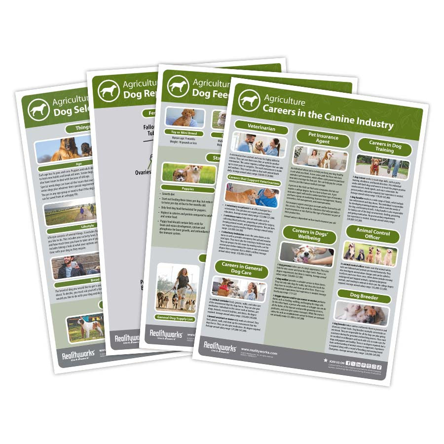 Dog Kit included posters covering feeding and management, reproduction, selection and judging, and careers in the canine industry