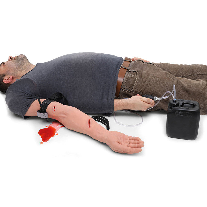 Wearable bleeding control arm trainer