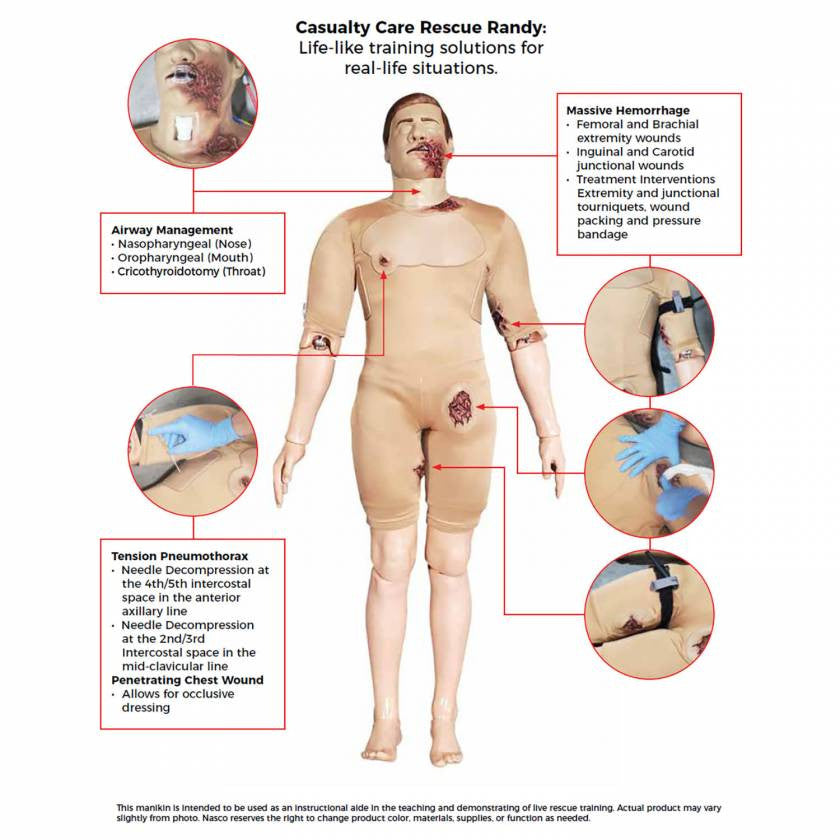 Versatile Rescue Randy Casualty Care Manikin