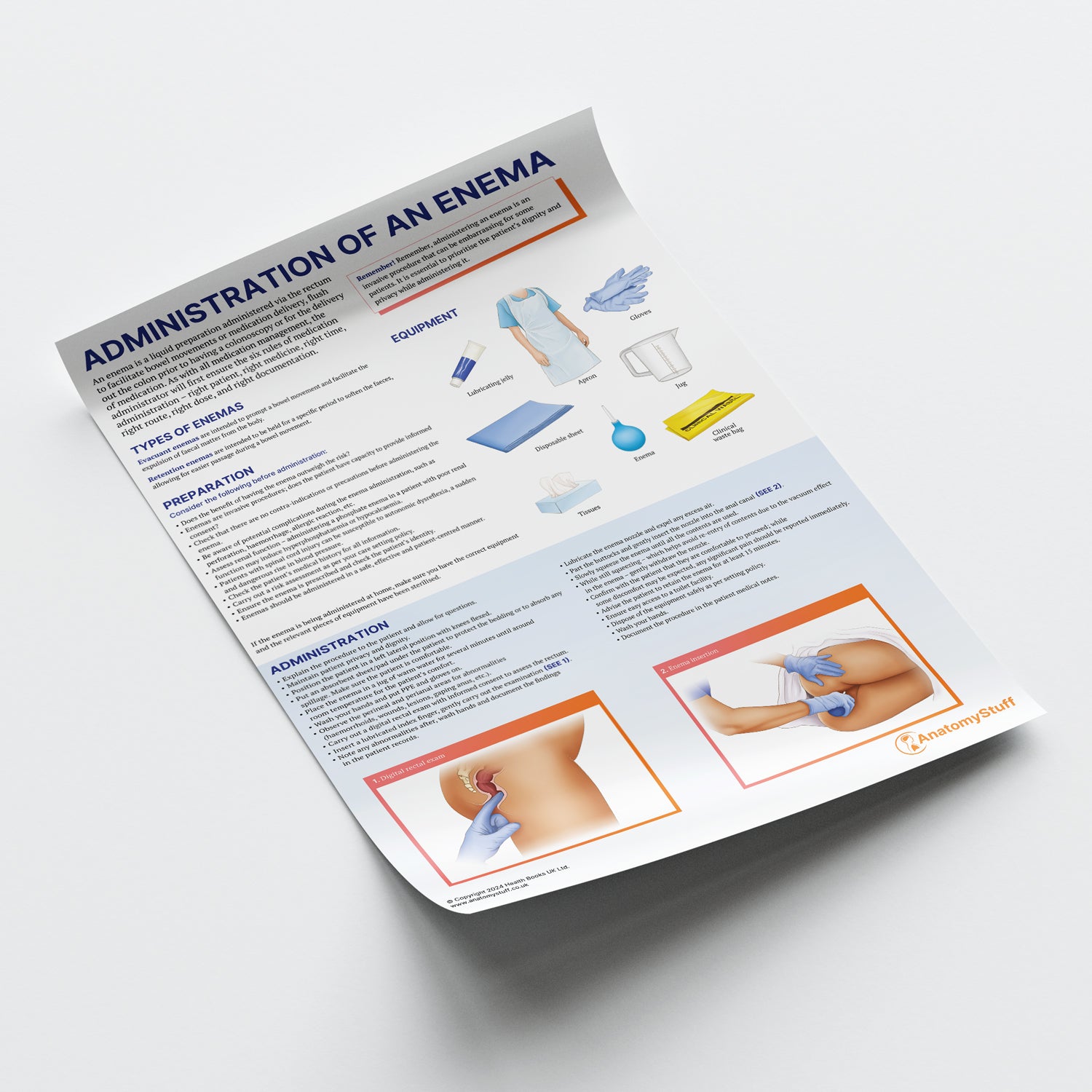 Administration of an Enema Chart / Poster
