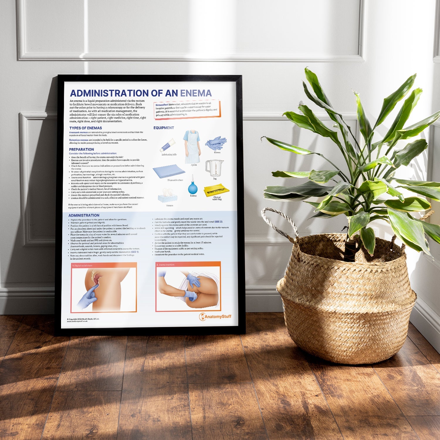 Administration of an Enema Chart / Poster - Part of Collection