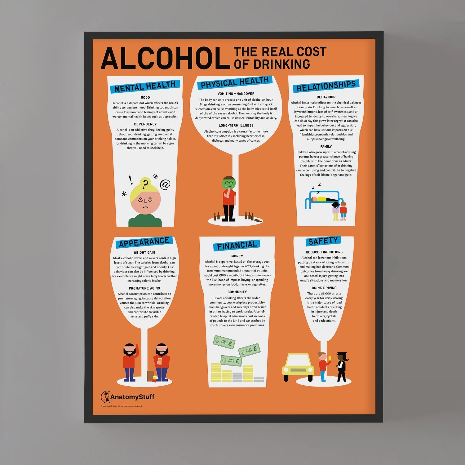 "Alcohol: The Real Costs of Drinking" Chart / Poster - Part of Collection