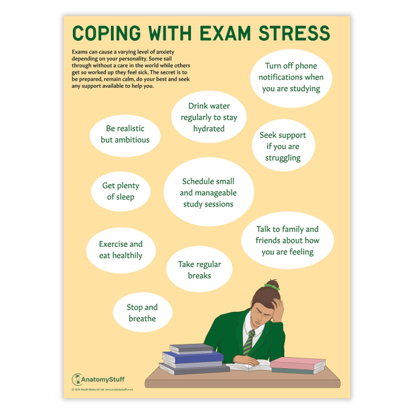 Coping with Exam Stress Chart / Poster
