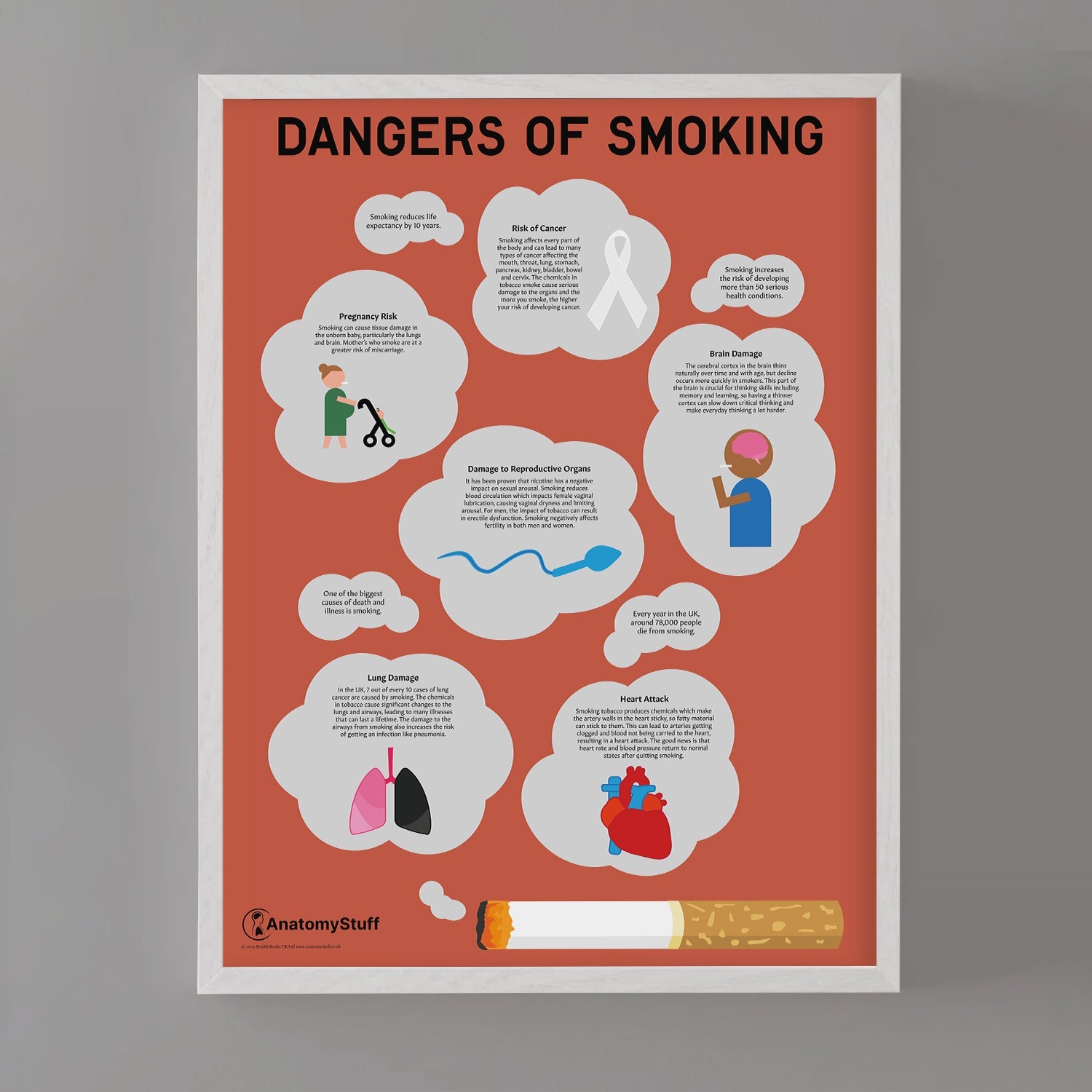 Dangers of Smoking Chart / Poster