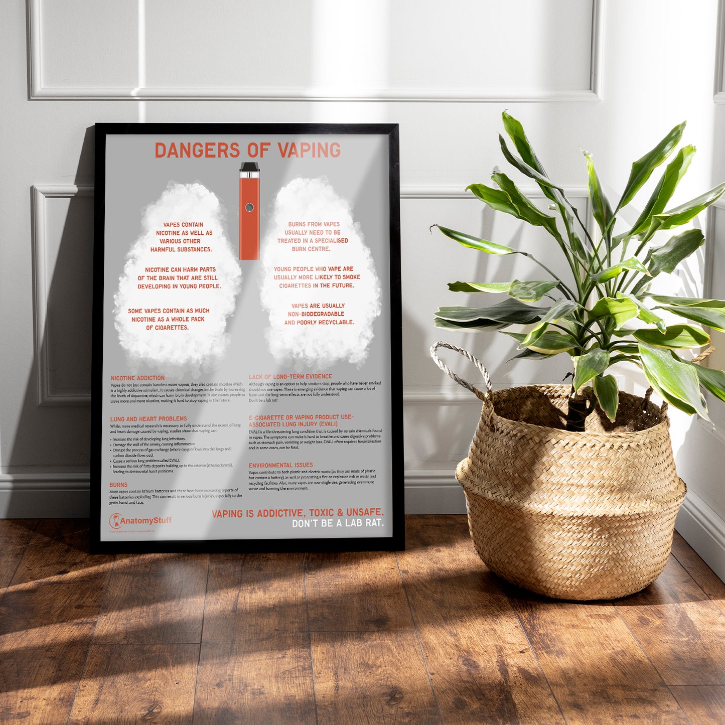 Dangers of Vaping Chart / Poster