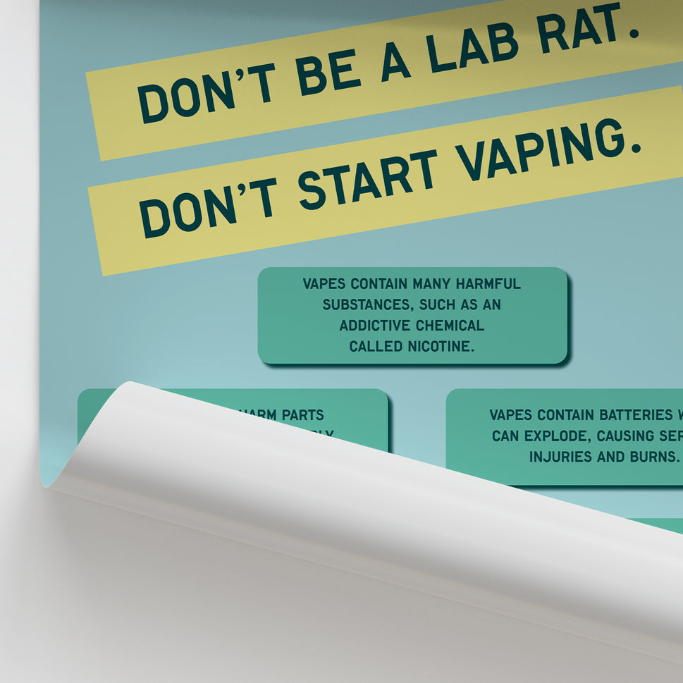 "Don't be a lab rat" Vaping Chart / Poster