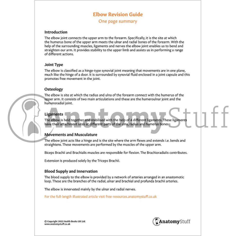 Elbow Revision Guide (One Page Summary)