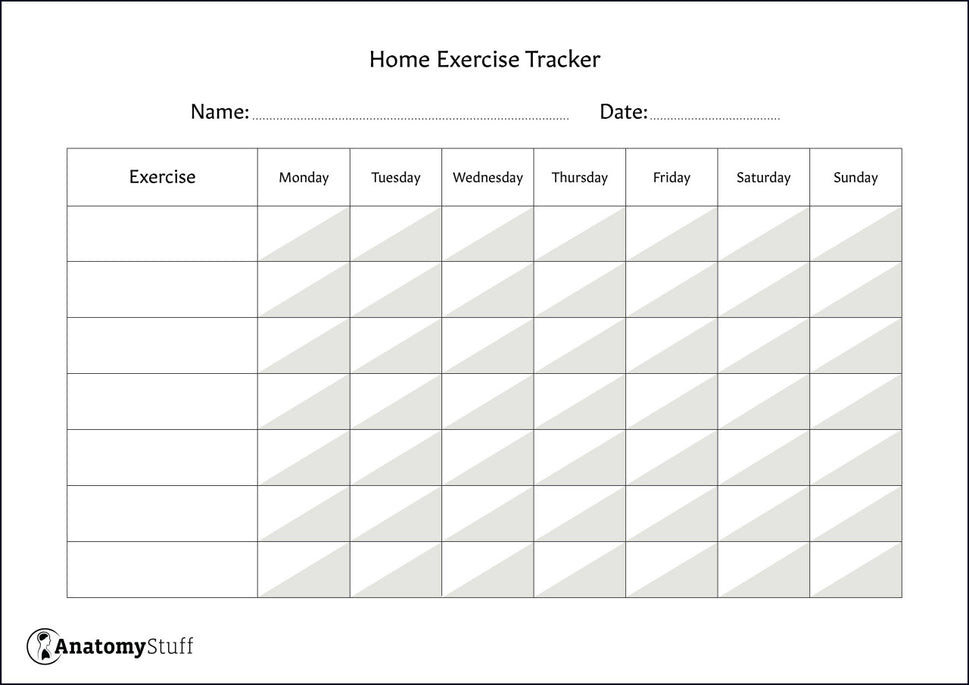 Home Exercise Tracker (Weekly) PDF