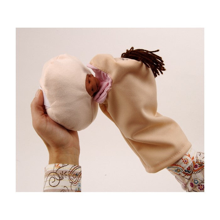 Cloth Breast and Hand Puppet Breastfeeding Set Beige