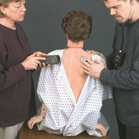 Lung sound auscultation on the GERi Auscultation Manikin
