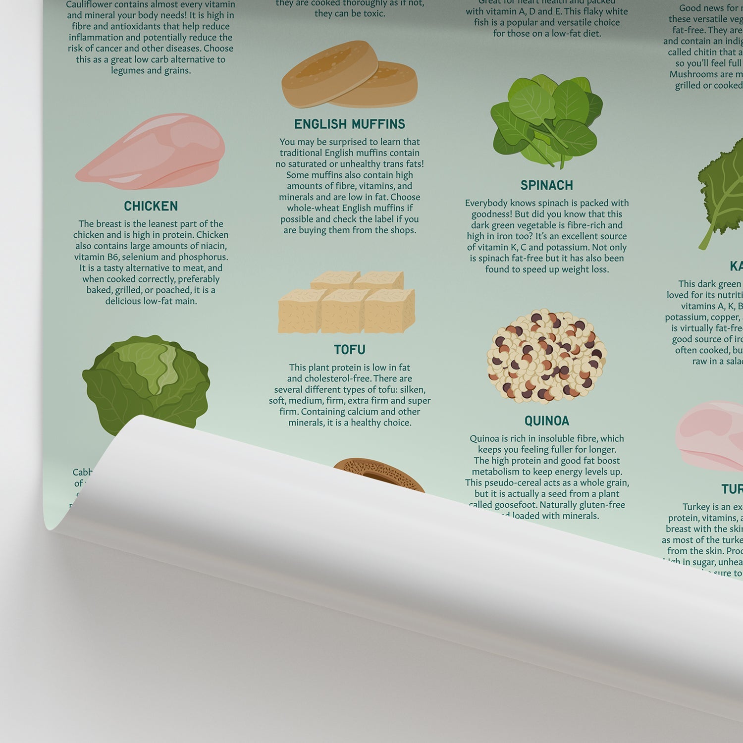 Low Fat Foods Chart / Poster - Part of Collection
