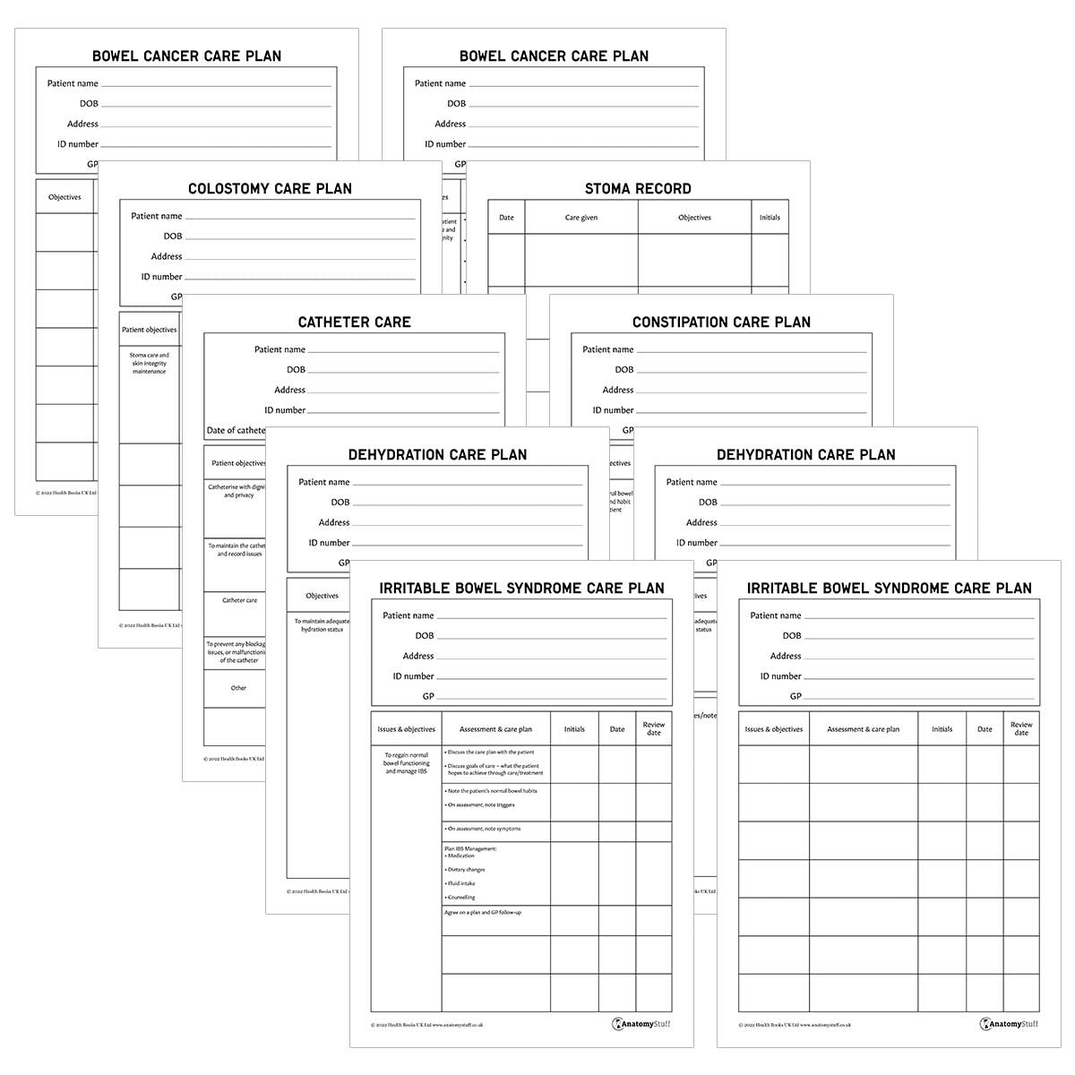 Printable Generic Nursing Plans PDF Pack