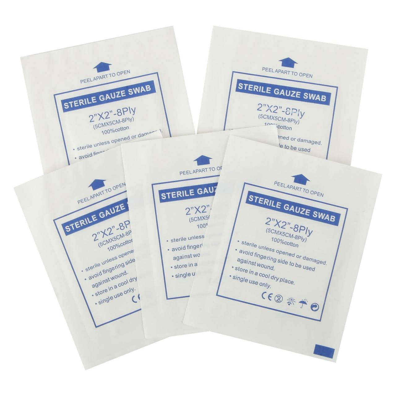5 x Sterile gauze 2x2