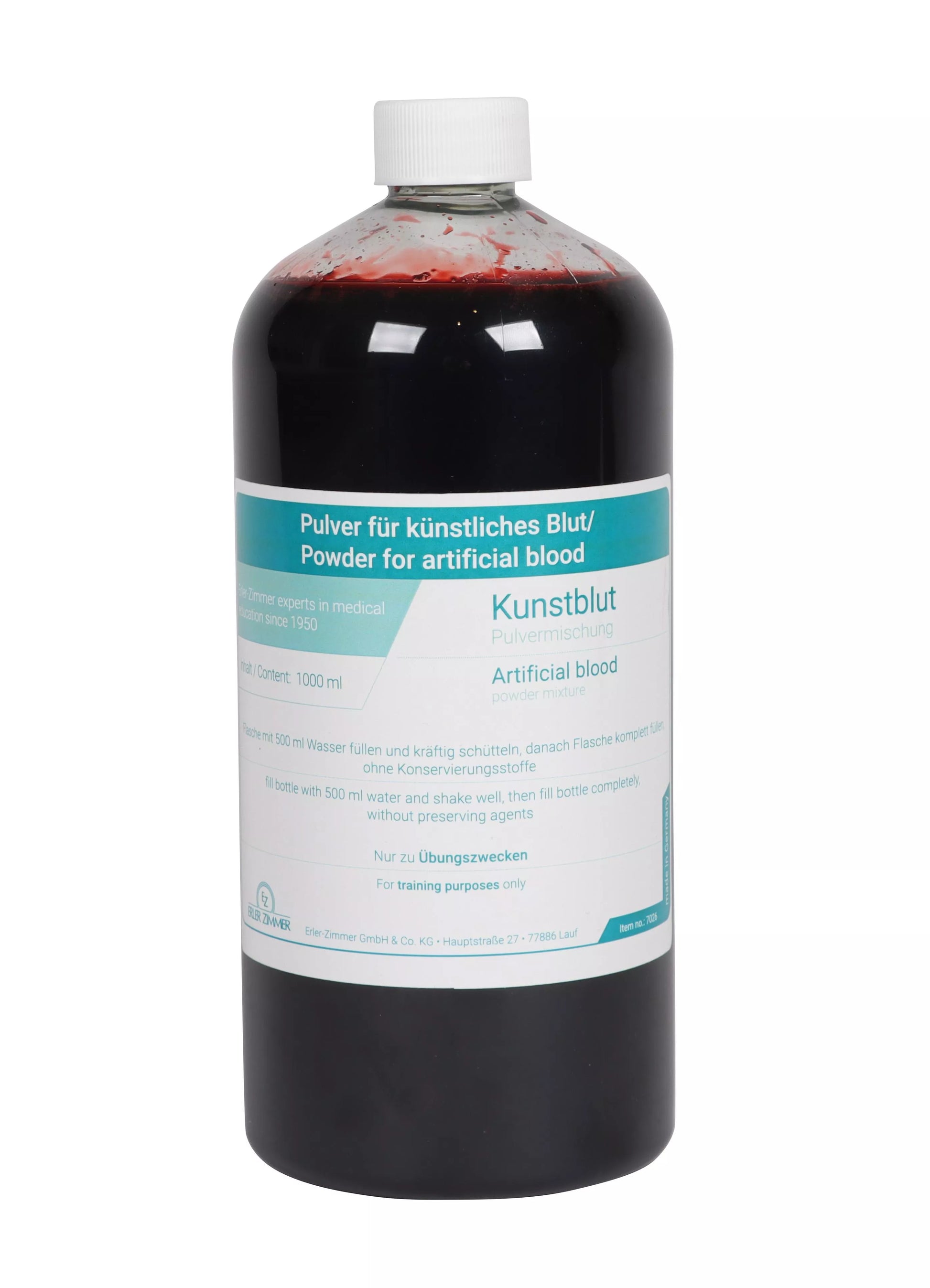 Blood Powder and Bottle for 1L Simulated Blood
