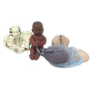 Switch Dark Brown Cloth Childbirth Model Set with Pelvis, Foetal doll, Perineum, and Placenta 2 image