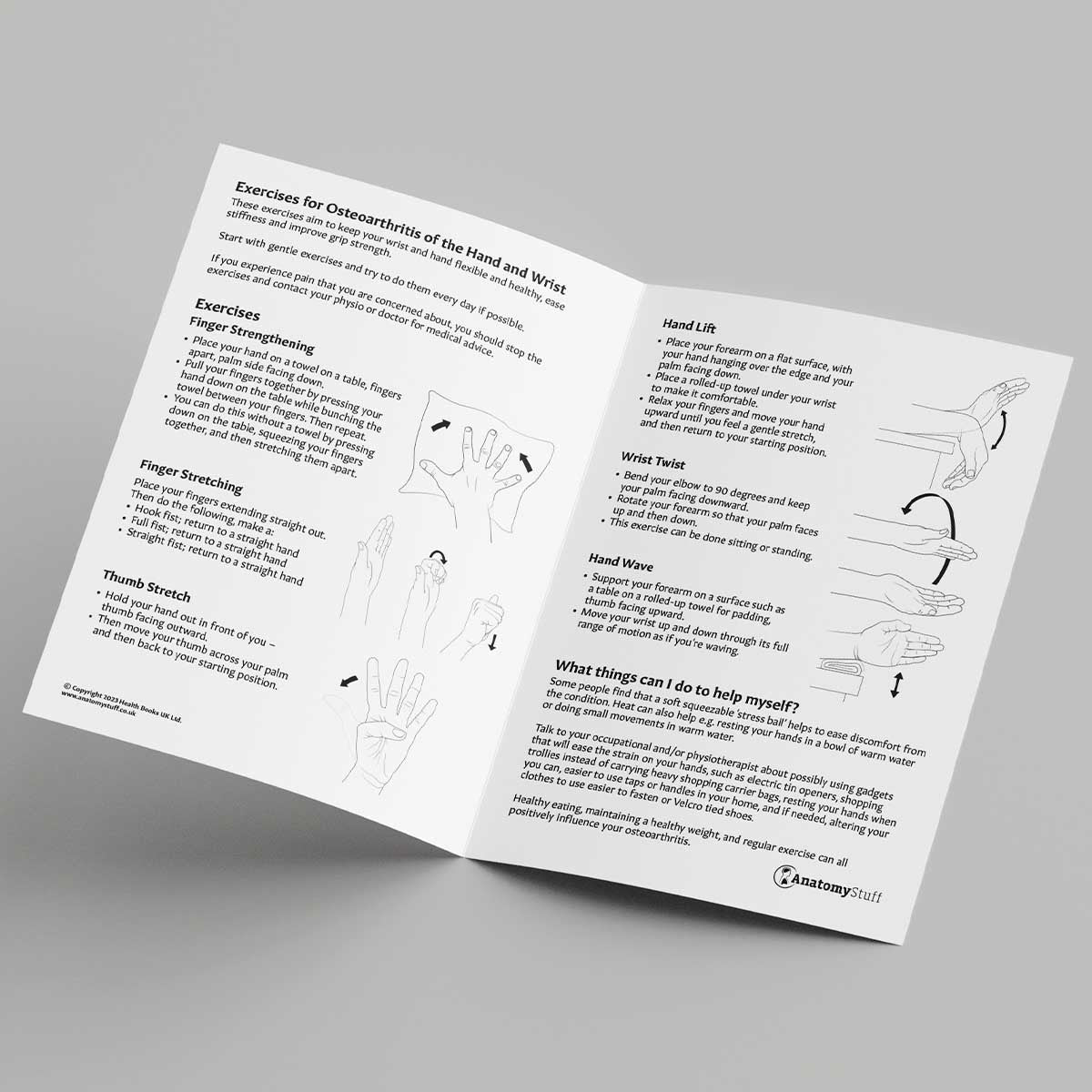 Hand & Wrist Osteoarthritis Exercises Leaflet (Printable PDF)