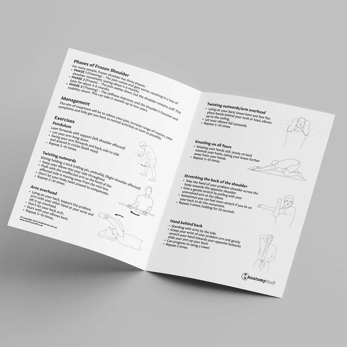 Frozen Shoulder Exercises Leaflet (Printable PDF)