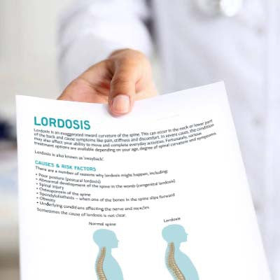 Handout containing information on Lordosis