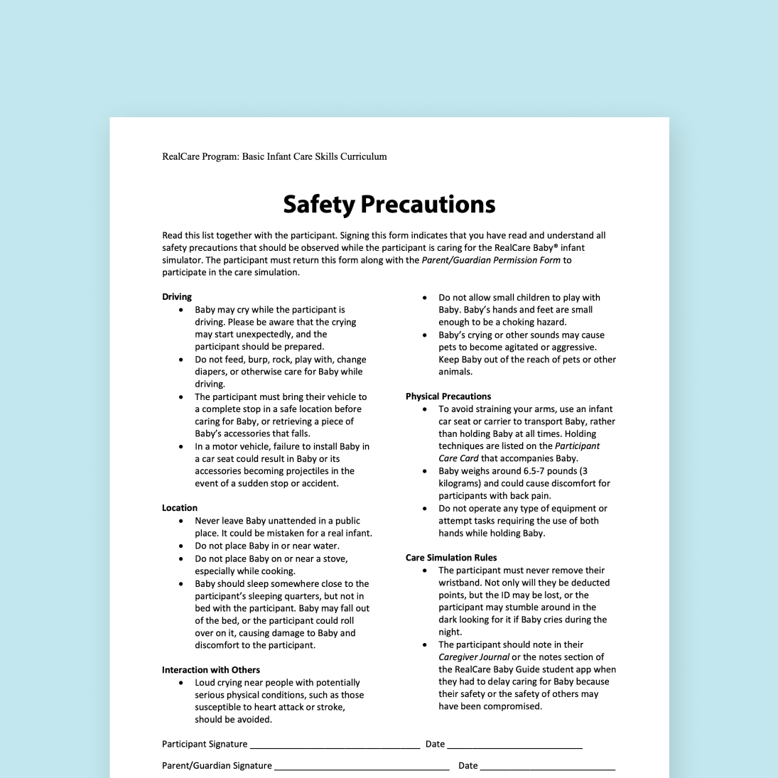 Safety Precautions