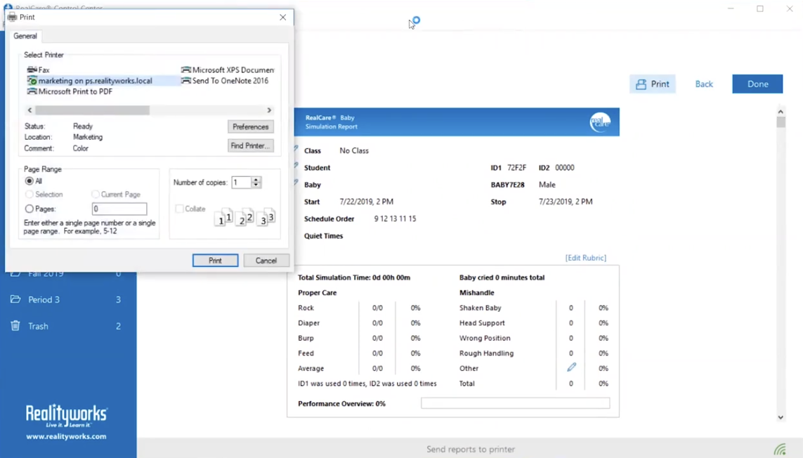 How do I print a report?