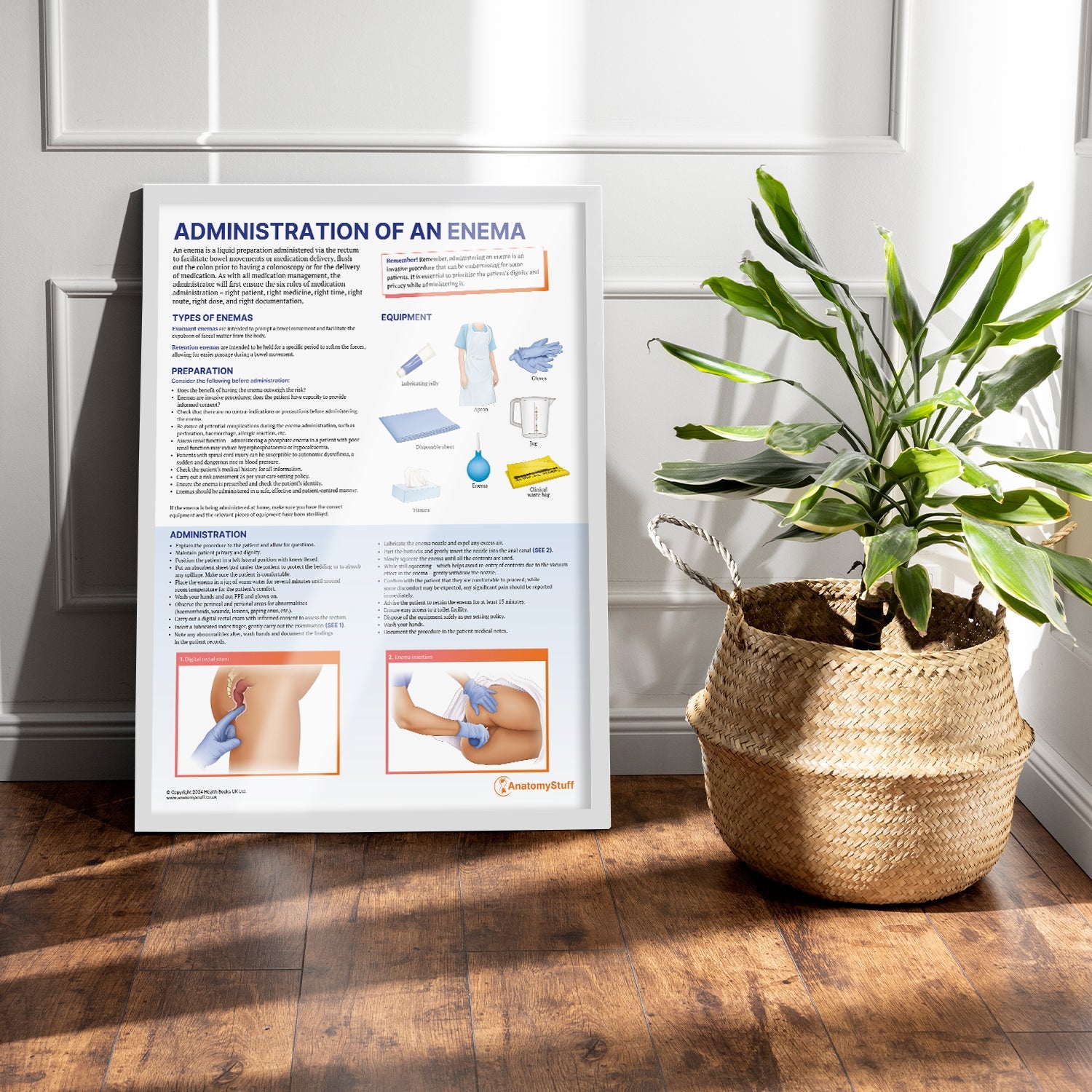 Administration of an Enema Chart / Poster - Part of Collection