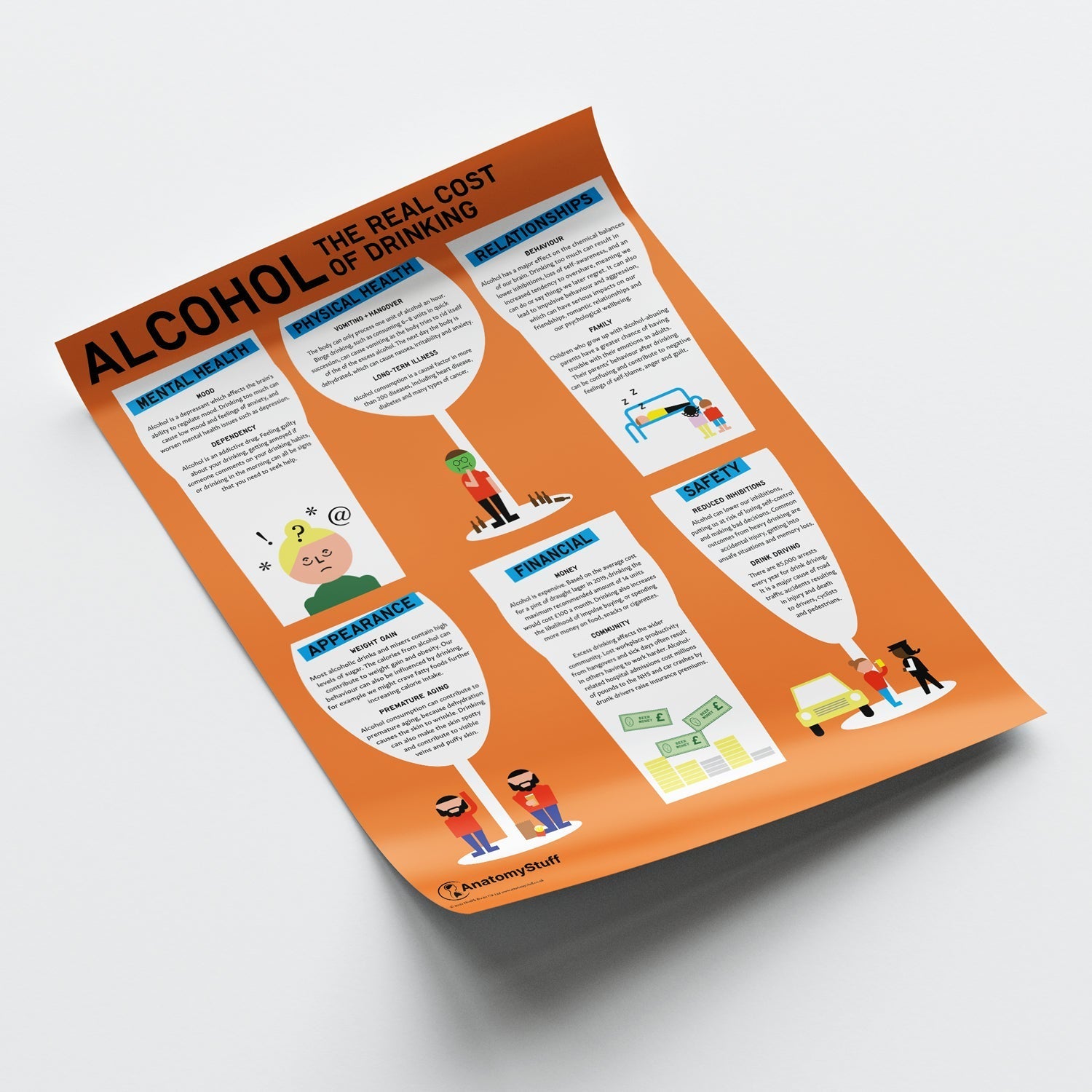 "Alcohol: The Real Costs of Drinking" Chart / Poster - Part of Collection