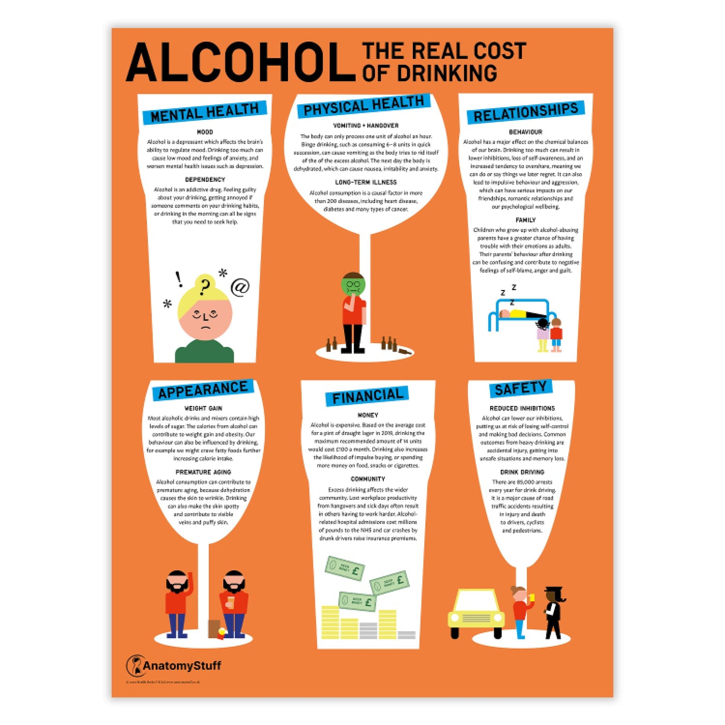 "Alcohol: The Real Costs of Drinking" Chart / Poster - Part of Collection