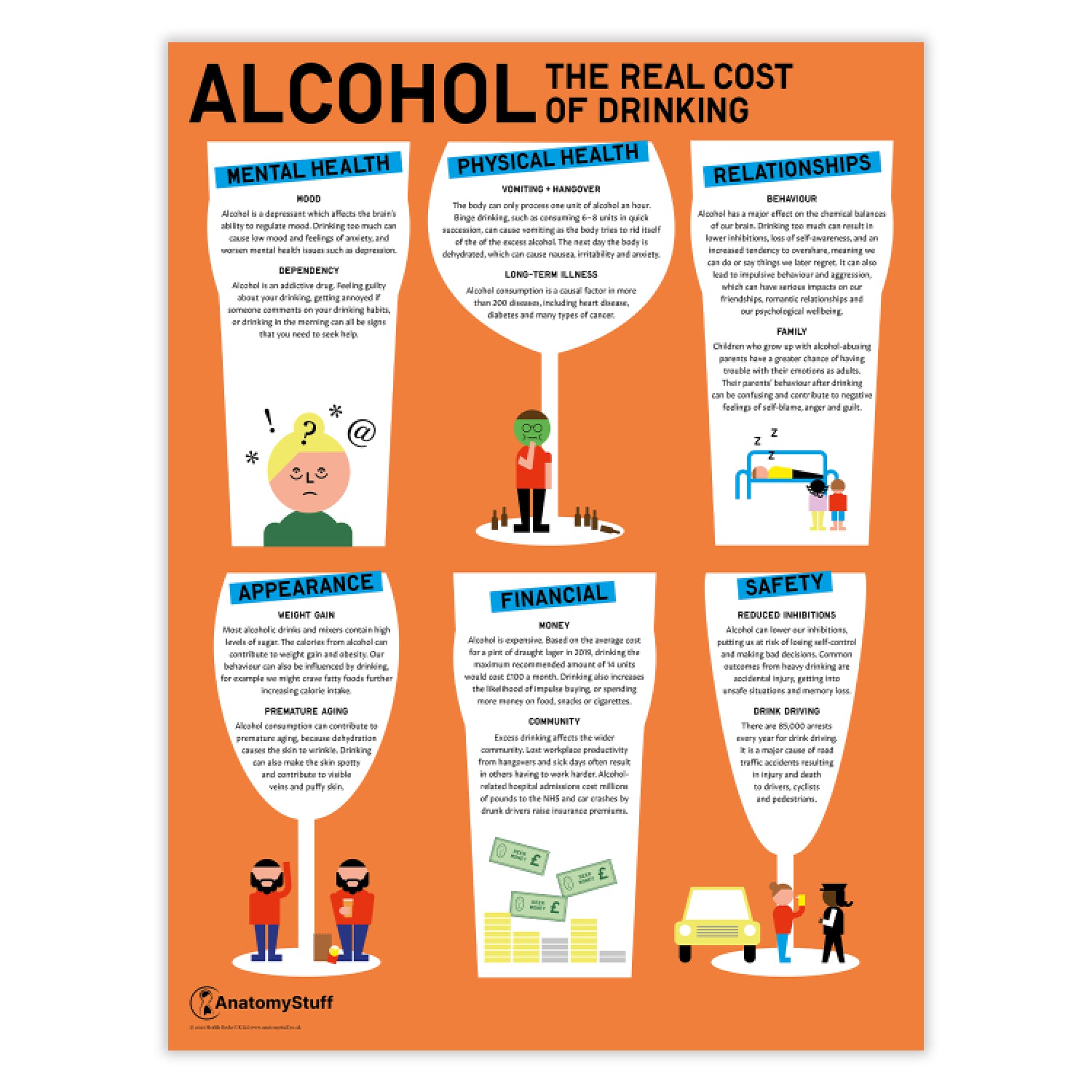 "Alcohol: The Real Costs of Drinking" Chart / Poster - Part of Collection