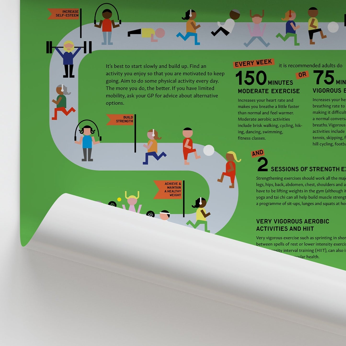 Exercise Guidelines for Adults Chart / Poster - Part of Collection