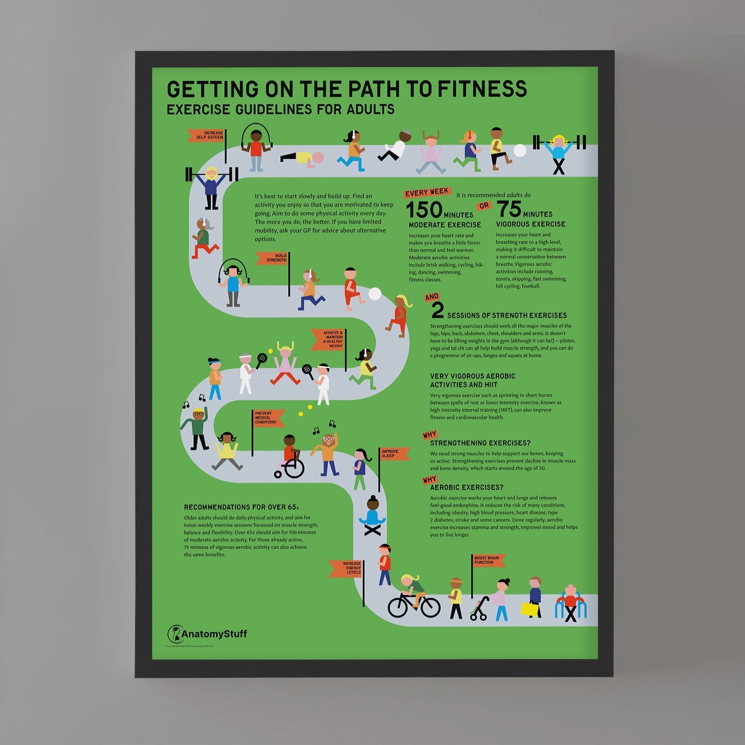 Exercise Guidelines for Adults Chart / Poster - Part of Collection