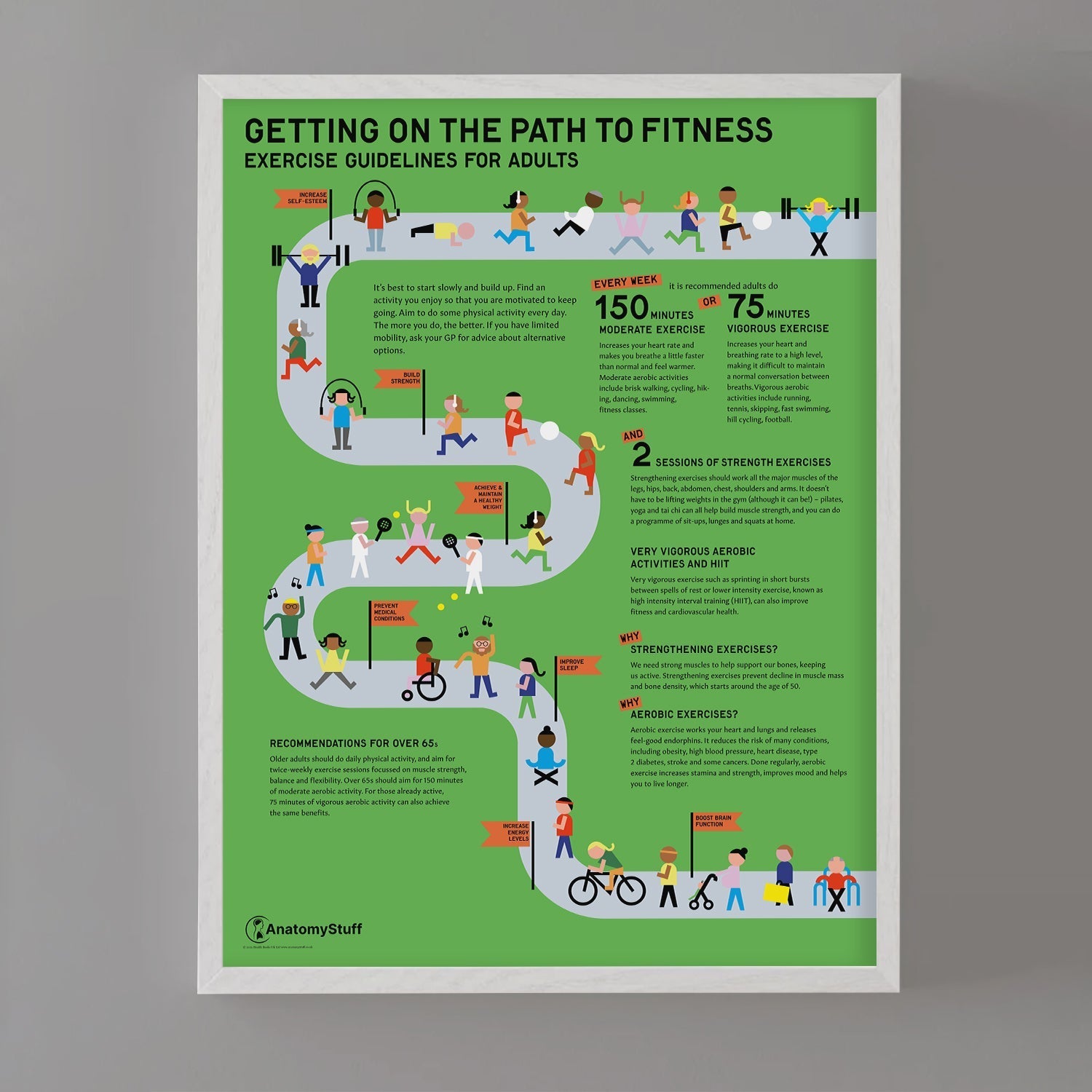 Exercise Guidelines for Adults Chart / Poster - Part of Collection