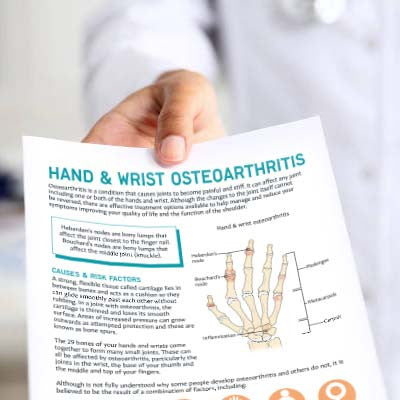 Hand and Wrist Osteoarthritis Printable Handout