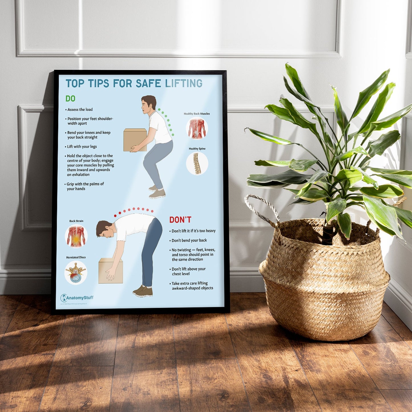 Top Tips For Safe Lifting Chart / Poster - Part of Collection
