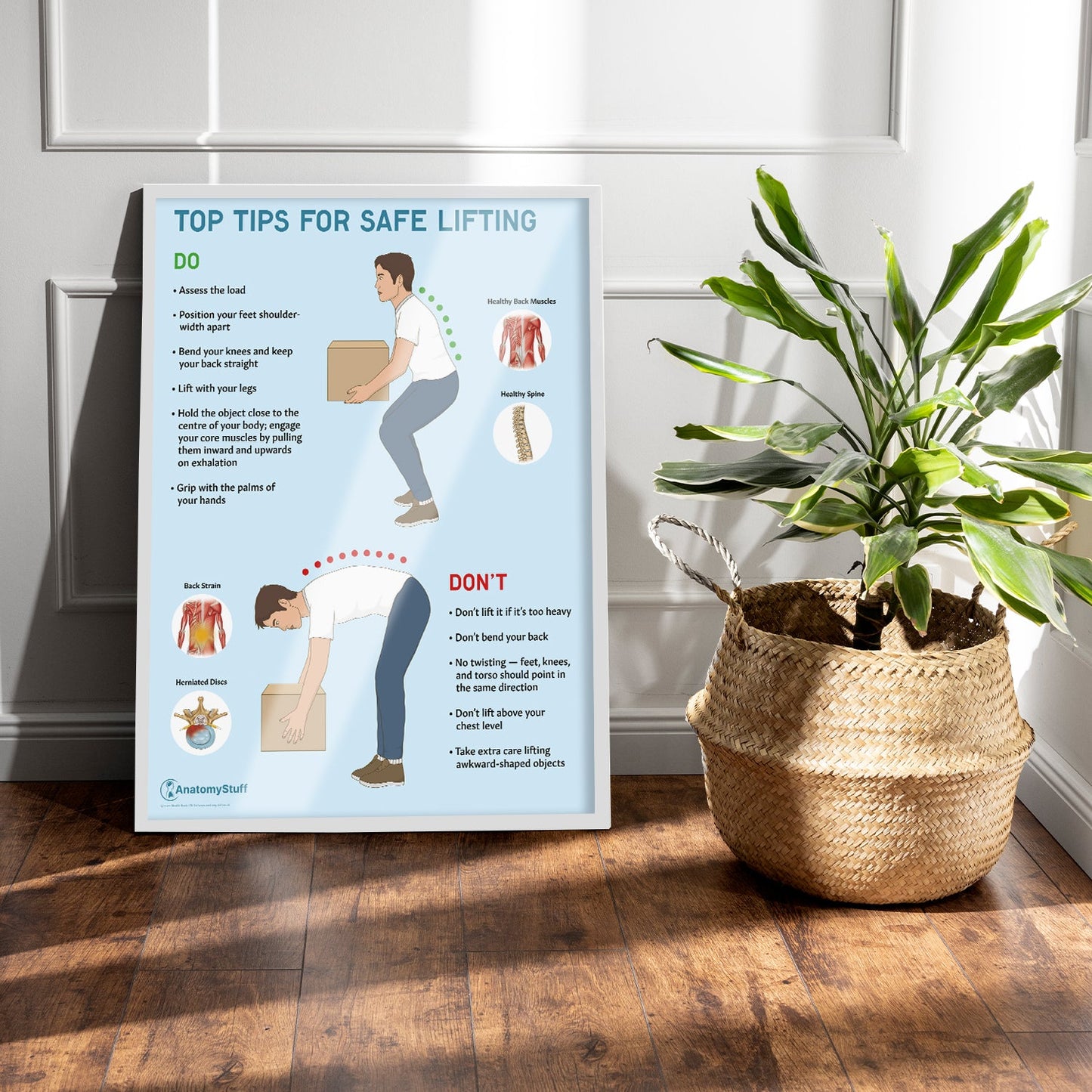 Top Tips For Safe Lifting Chart / Poster - Part of Collection