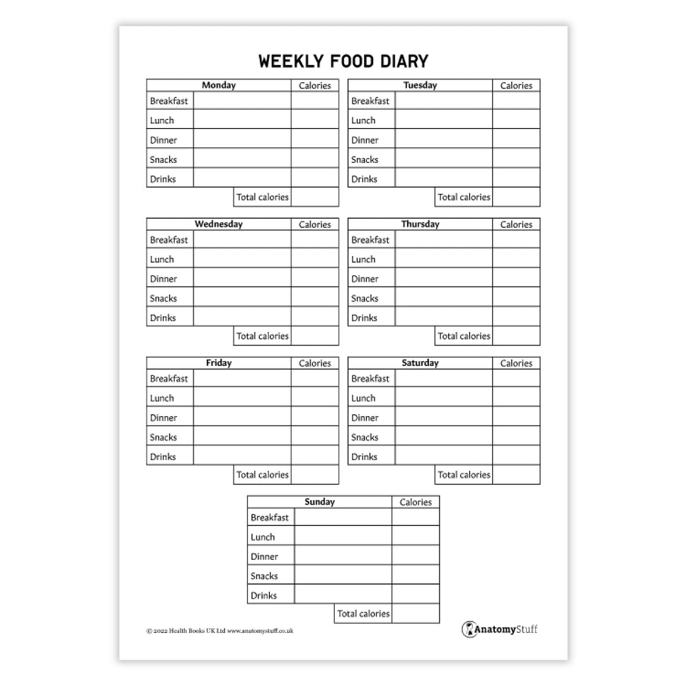 Food Diary (Printable PDF)