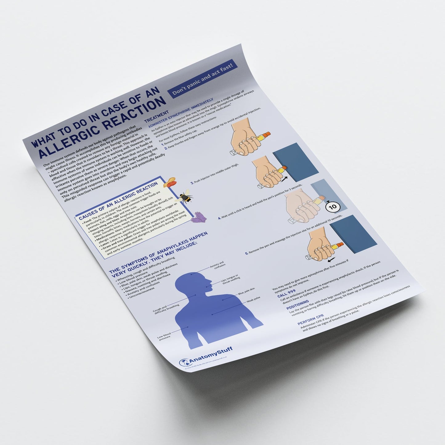 What to Do In Case of An Allergic Reaction Chart / Poster - Part of Collection