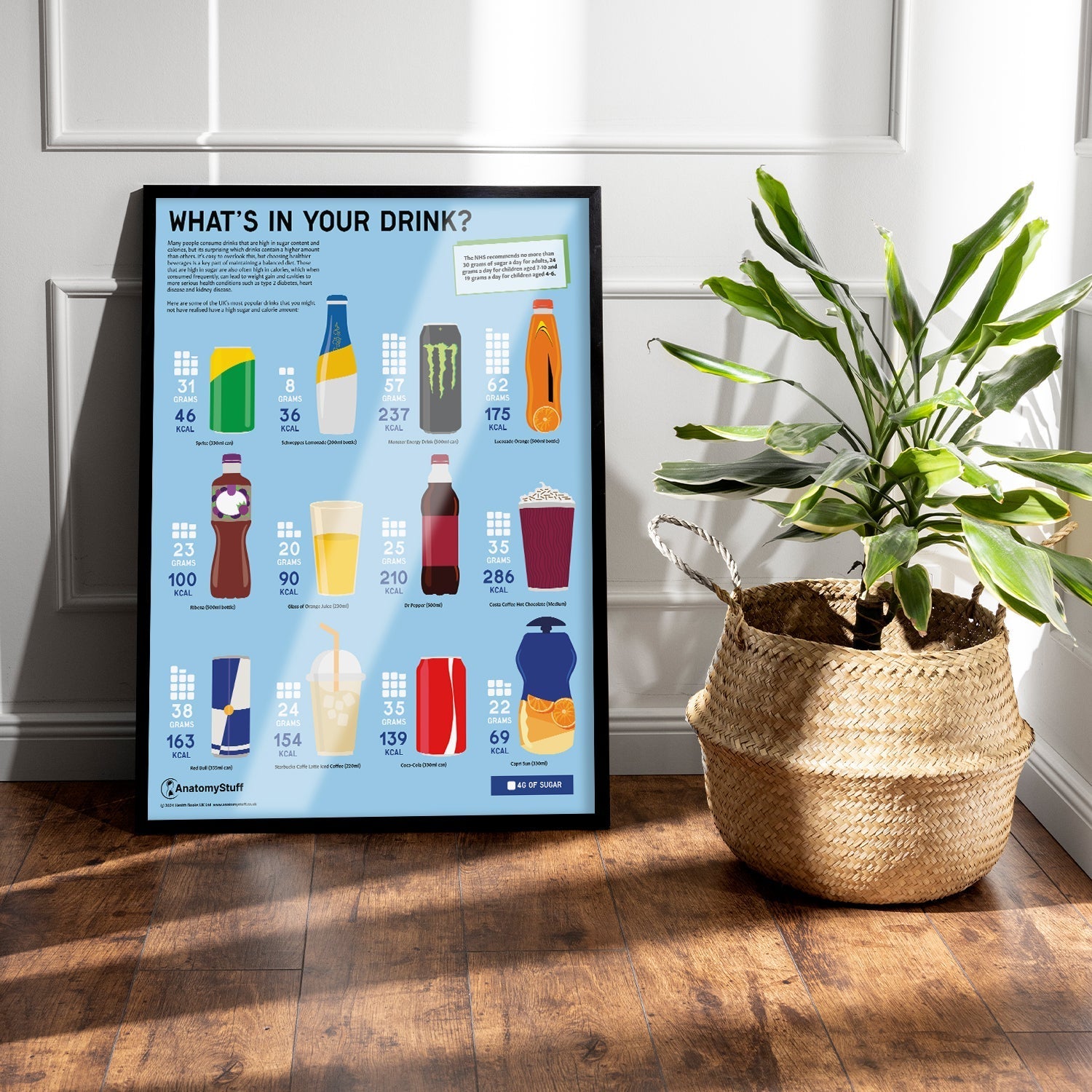 What's in your Drink? Sugar Chart / Poster - Part of Collection